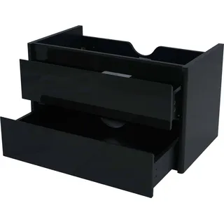 Waschbeckenunterschrank HWC-B19, Waschtischunterschrank Waschtisch Badezimmer, hochglanz Soft-Close 50x80cm schwarz - Schwarz
