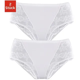 Formslip, Damen, Gr. 40/42, weiß, Obermaterial: 90% Baumwolle, 10% Elasthan (LYCRA SPORT). Miedereinsatz: 90% Polyamid, 10% Elasthan. Spitze: 90% Polyamid, 10% Elasthan, PETITE FLEUR BY LASCANA, unifarben, Unterhosen Formslip, Bodyforming Slip aus elastischer Baumwolle, Topseller