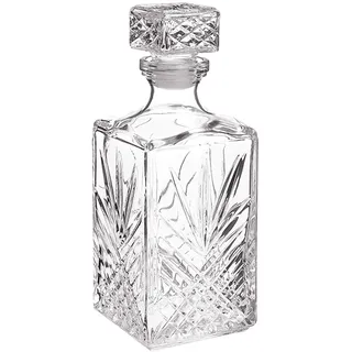 Bormioli Rocco Whisky Karaffe Selecta (Farbe klar, Dekanter 1000 ml, spülmaschinenfest, Glaskaraffe mit Verschluss) 73281
