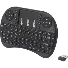 Bild RF-MWK-100 Funk Tastatur Deutsch, QWERTZ Schwarz Integriertes Touchpad