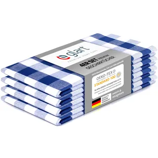 Glart 48BYB Geschirrtücher Baumwolle 4er-Set 50×70 cm, Bayernkaro saugstark | fusselfrei, waschbar, Küchentücher aus Baumwolle, Küchenhandtücher zum Abtrocknen & Reinigen, Designed in Germany