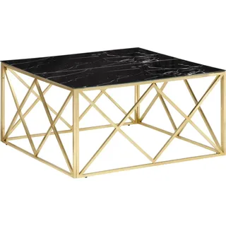 vidaXL Couchtisch Golden Edelstahl und Hartglas - Gold