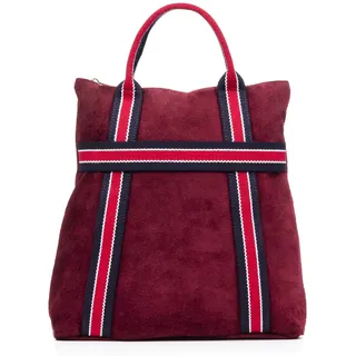 FIRENZE ARTEGIANI. Venusta Damen-Rucksack, echtes Leder, Canvas, Premium-Druck, 35 x 10 x 35 cm, Farbe: Bordeaux, burgunderrot, Talla única, Casual