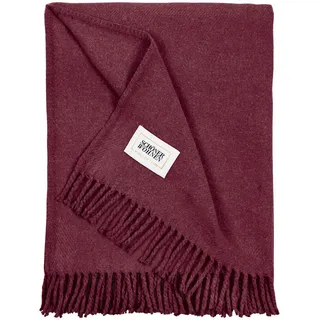 Schöner Wohnen Plaid , Pflaume , Textil , Uni , 140x200 cm , Fransen , Heimtextilien, Wohntextilien, Decken, Plaids