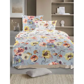 Bettwäsche IRISETTE "Lotus 8538", sky, B/L: 140cm x 200cm, 1 Stk., 1 Stk., Lyocell, B/L: 90cm x 70cm, 2, Lyocell, Obermaterial: 100% Lyocell, Bettwäsche, Bettwäsche, atmungsaktiv, temperaturausgleichend
