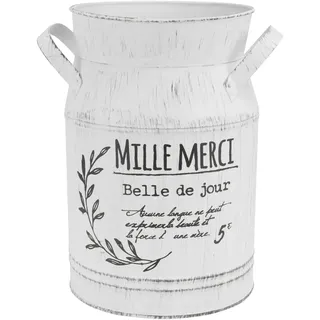HEMOTON Vintage Blumenvase Landhausstil Deko Vase Metallblumentopfvase Rustikale DekoPflanztopf Alte Milchkanne Deko Fensterbank Innen Shabby Blumentopf Metall Blumenvase Blumenkübel Milchdosenvase
