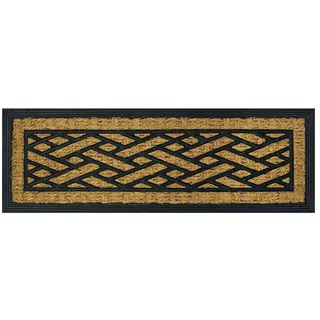 OLIVO.shop | Fußmatte aus geflochtener Kokosfaser und Gummi, Teppich für den Eingangsbereich des Hauses, Stufenmatte aus Kokos 25 x 75 cm (Cros)