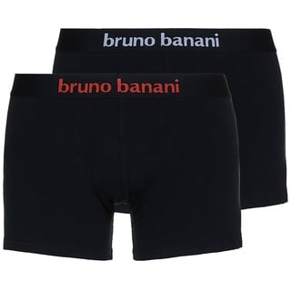 bruno banani Herren Boxershorts, »Boxershort Short 2Pack Flowing Baumwolle Schwarz/Logo XXL XX-Large