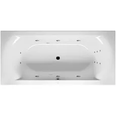 RIHO Lima Rechteck-Badewanne, Version links, mit Flow-System, Einbau, 2-Sitzer, weiß, B05, Ausführung: 200x90x49,5cm, Nutzinhalt: 270 Liter