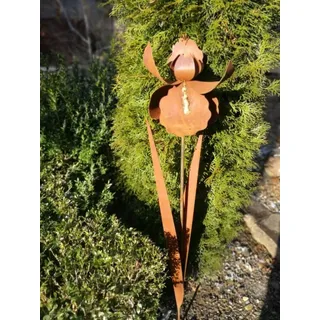 Edelrost Blume Iris (Schwertlilie) mit Gold Blume Iris (Schwertlilie) - 115 cm