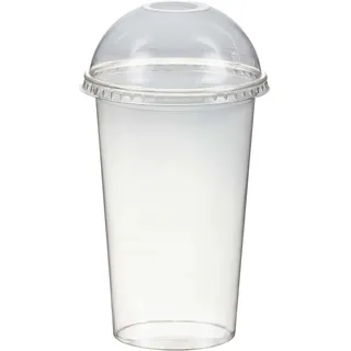 Smoothiebecher + Domdeckel mit Öffnung 400 ml, O 95mm, PET, glasklar, 50 Stk.