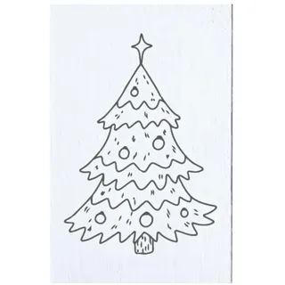 May and Berry Holzstempel - Weihnachtsbaum, 35x55mm, Weiß