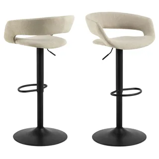 Actona GROUP »Grace« Set, 2 stk, 2 Stk. tlg. Barhocker, Apia sand, Trompete Gestell, mit drehfunktion, 2 stk, beige sand, B:54,5cm H:101cm T:48,5cm, Hocker, Barhocker,