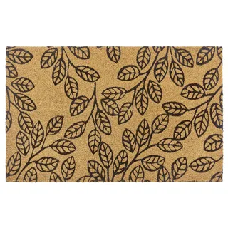 Hanse Home Kokos Fußmatte für Innen 45x75cm – Fussmatte Kokosmatte Schmutzfangmatte Flower Blätter Design, rutschfest für Eingangsbereich & überdachten Außenbereich – Natur
