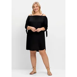 Sheego Strandkleid »Strandkleid im Carmen-Look mit schmalen Trägern«, im Carmen-Look mit schmalen Trägern, schwarz