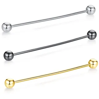 Honey Bear 3 Stück Set Herren kragennadel Anzug Hemd Kragenstift Kragen Pins Bar Krawattenknoten Bar Edelstahl für Hochzeit Geschenk,Kegel Silber,MEHRWEG (Ball mit Black Box)