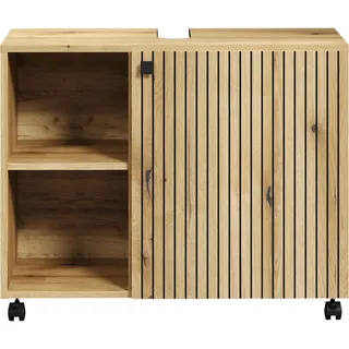 trendteam Bad Waschbeckenunterschrank Pure Bliss Evoke Eiche Melamin B/H/T ca. 80/64/42 cm - Naturbelassen