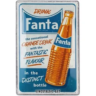 Nostalgic-Art Retro Blechschild, Fanta – Sensational Orange Drink – Geschenk-Idee als Bar Zubehör, aus Metall, Vintage-Design zur Deko, 20 x 30 cm
