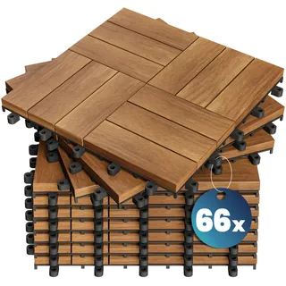 Holzfliese Akazie Mosaik 66er-Set 30x30cm
