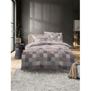 IRISETTE Meran 8714 Kariert Feinbiber Beere 135 x 200 cm + 80 x 80 cm