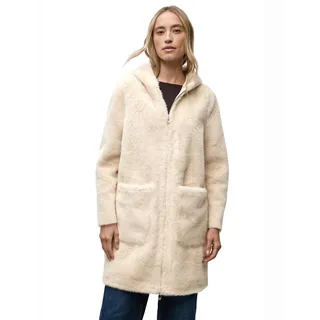 Street One Damen 1005392 Fake Fur Mantel mit Kapuze, Pastel Sand, 38