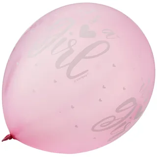 Unique Party 56114 Perlmutt-glänzende Latex-Babyparty-Luftballons - 30 cm - "It's A Girl" - Rosa - 5er-Pack
