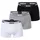 Boss Trunk 3 Pack gestreift Schwarz Weiß Grau L 3er Pack