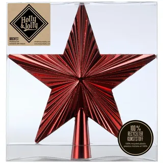 Holly & Jolly - Weihnachtsbaumspitze Stern Morello Cherry, ca. 20 cm | Christbaumspitze aus Kunststoff, Stern, Weihnachtsbaumschmuck in Rot, glänzend, Weihnachtsdeko für Innen