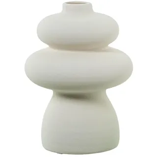 DRW Abstrakte Tischvase, Keramik, cremefarben, 15 x 15 x 20 cm, Medidas: 15x15x20cm