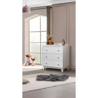 Kommode Designer Luxus Kommoden Möbel Holz Schrank Weiß Modern Sideboard - Weiß