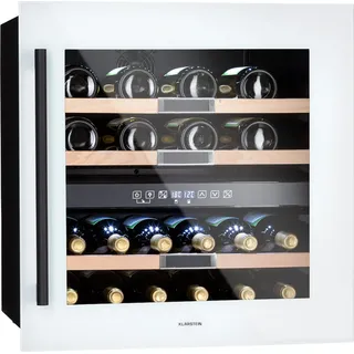 Klarstein Einbau-Weinkühlschrank, 2 Zonen Getränkekühlschrank Klein, Kleiner Weinschrank 85L, Wein-Kühlschrank Klein mit Glastür, Indoor/Outdoor Flaschenkühlschrank, Wine Fridge 36 Flaschen