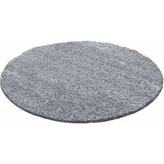 Hochflor-Teppich AYYILDIZ TEPPICHE "Life Shaggy 1500 , auch als Läufer und in Rund erhältlich" Gr. 41, grau (hellgrau), H:30mm Ø:120cm, Kunstfaser, Teppiche, Hochflor-Teppich, Langflor, uni, große Farb- und Größenauswahl. Wohnzimmer, alle Räume