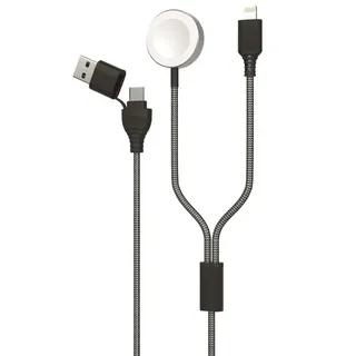 2Go 2in1 Ladekabel f. Watch & Smartphone 1,8m sw - Grau