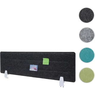 Tischtrennwand HWC-G76, Büro-Sichtschutz Schreibtisch Pinnwand, Schallschutz Stoff/Textil mit Prägun