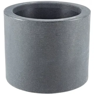 Dehner Blumenkübel Palermo, mit integrierten Rollen, Ø 40 cm, Kunststoff, anthrazit, Grau