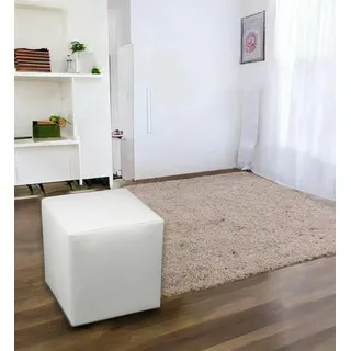 Talamo Italia - Pouf Acerbo, Mehrzwecksessel, Sitzsack, Hockerhocker, Made in Italy, 40x40 h42 cm, Weiß