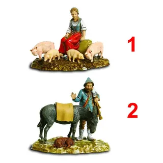 Gruppe Mit 1 Gegenstand Und Tiere 10CM Harz Statuetten Figuren Krippe