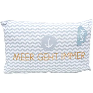 Dekohelden24 Kissenbezug Meer 40 x 23 cm Blau