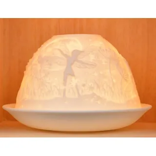 Nordic Light Lampenschirm | Fee Teelichthalter Teller | Spitze Geschenkidee | Kerzenzubehör weiß gemustert Einheitsgröße