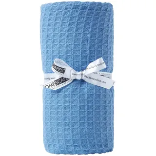 Homescapes Babydecke Waffelpiqué 90/110 cm, Bio-Baumwolle , Blau , Textil , Uni , Rechteckig , 90x112 cm , Oeko-Tex® , Schlafen, Babybettausstattung, Babydecken & Babykissen, Babydecken