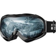 OutdoorMaster Unisex Skibrille OTG für Damen und Herren, Snowboard Brille Schneebrille 100% UV-Schutz skibrille für brillenträger, Anti-Nebel Snowboard Brille Ski Goggles für Jungen (VLT80%)