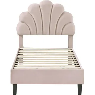 Habitat et Jardin Muschelbett aus Samt manon - 90 x 190 cm - beige - Beige