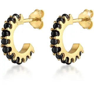 Elli Ohrstecker Creolen synthetische Perlen Silber 925 schwarz