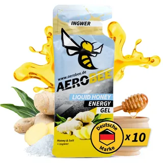 AEROBEE Energy Gel aus Honig LIQUID 10er Box Ingwer