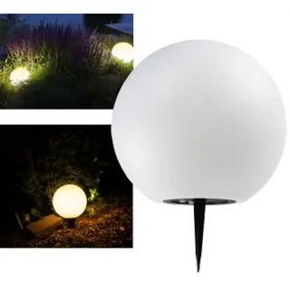 ChiliTec 23024 LED Solar Kugelleuchte 25cm Ø "SK25 W" IP44, Warmweiß / 3000K