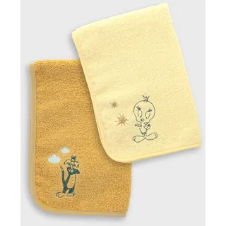 Elite Models Looney Tunes – 2er-Set Handtücher 30 × 45 cm – 100% Baumwoll-Frottee mit wasserdichter Innenlage – Mobile Wickelunterlage – Sylvester & Tweety – Warner Bros.