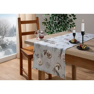 HOME WOHNIDEEN "FELIZ NAVIDAD", Tischläufer, SET, Dekostoff bedruckt,