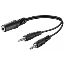 Bild Audio-Video-Kabel 2x 3,5mm-Klinken-Stecker mono / 3,5mm-Klinken-Kupplung stereo 0,2m (50472)