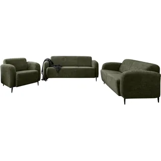 Home Affaire 3-2-1 Garnitur Polyester 3-Sitzer + 2-Sitzer + Sessel Grün