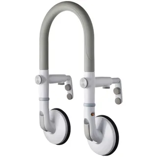 Einstiegshilfe , Grau, Weiß , Metall , 23x46x13 cm , ergonomische Form, rutschhemmende Oberfläche , Badaccessoires, Sonstige Badaccessoires